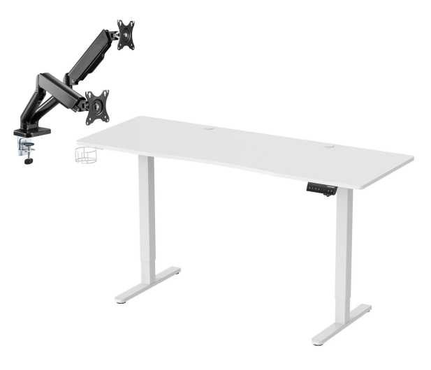Silver Monkey Biurko elektryczne ED-160 white + UM-800 (sprężyna gazowa) - 1351545 - zdjęcie